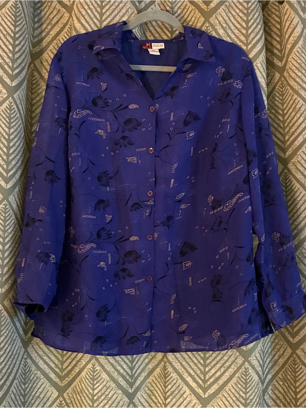 JM Collection semi-sheer women's blouse